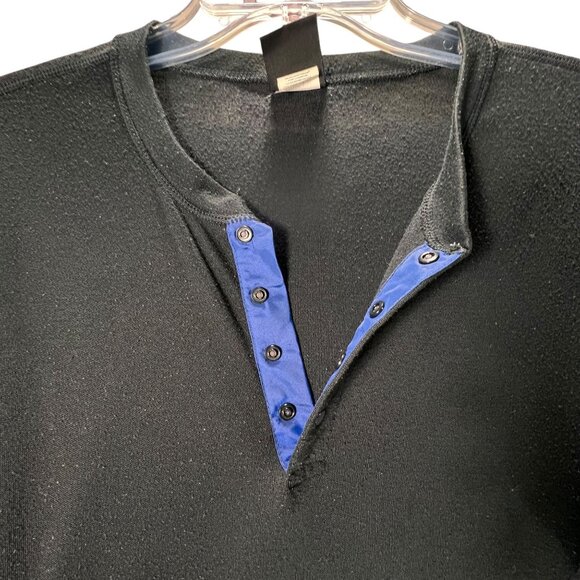 Vtg Patagonia Capilene Black Henley Shirt Snap Large Base Layer Long Sleeve USA - Picture 2 of 9